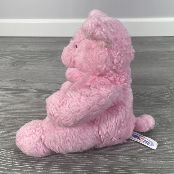Mary Meyer Pink Pig Plush Floppy Stuffed Farm Animal Soft Shaggy Fluffy Fur - Picture 5 of 9